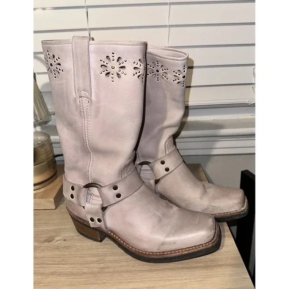 Frye | Shoes | Vintage Frye Harness Flower Boots Womens 7 M Pink
